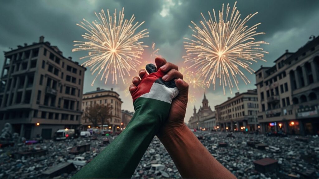 a powerful modern digital poster that contrasts 1