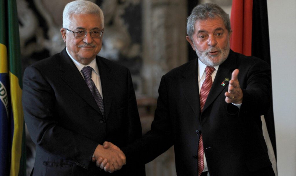 brazil palestine luiz inacio lula silva mahmoud abbas bahia state november 2009 afp