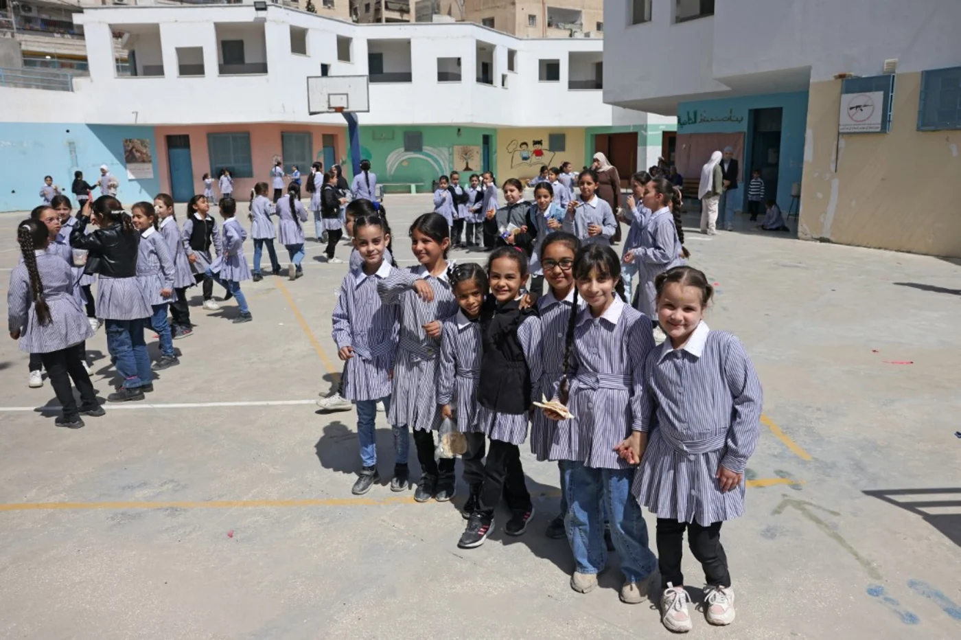 Palestinian school girls Unrwa school Shuafat Jerusalem 6 May 2025 Gharabli AFP.jpg